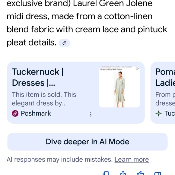 Tuckernuck Pomander Place Sage classic dress with Ivory Lace - Picture 5 of 5